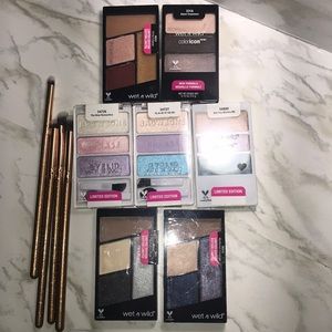 Lot of seven wet n wild eyeshadow trips and quads